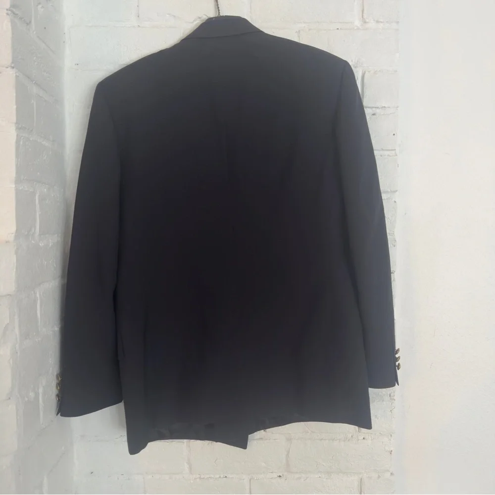 Vintage Perry Ellis Double-Breasted Navy Blazer 40R - Picture 9 of 9